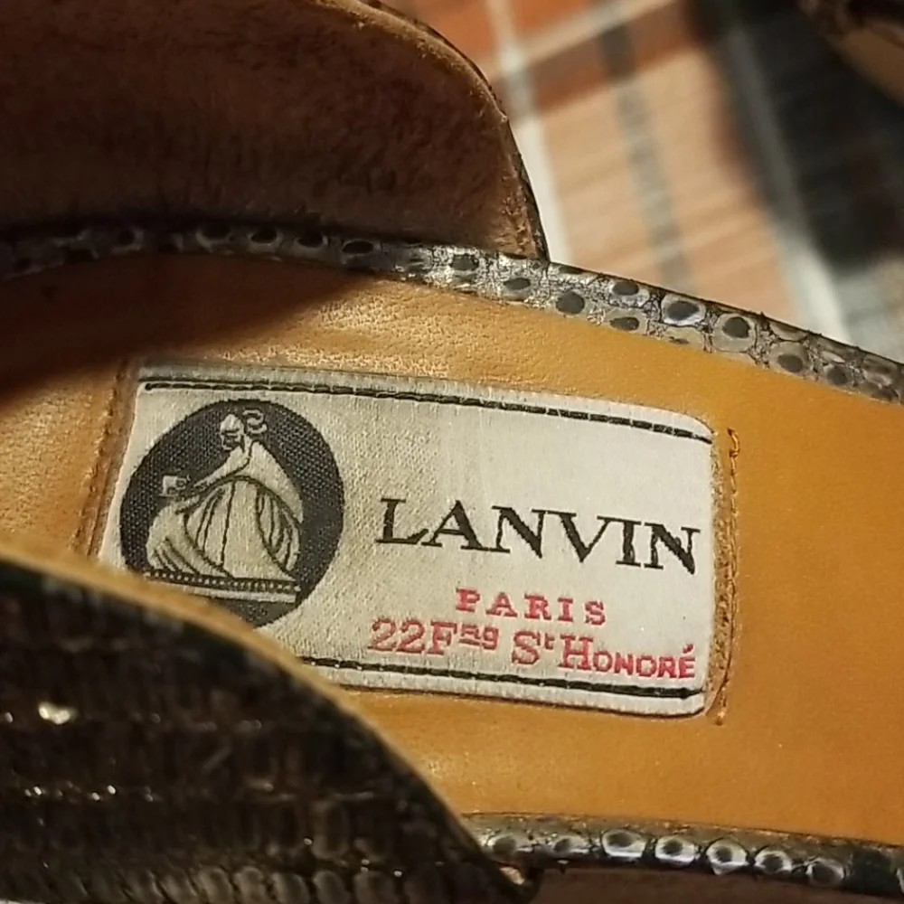 Lanvin Metallic Bronze Brown Espadrille Wedge Sandals